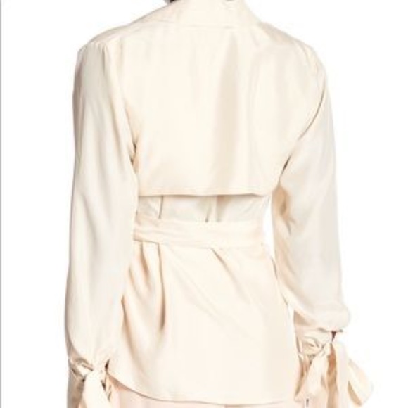 $300 Nicole Miller Silk Safari Wrap Blouse - Picture 2 of 2